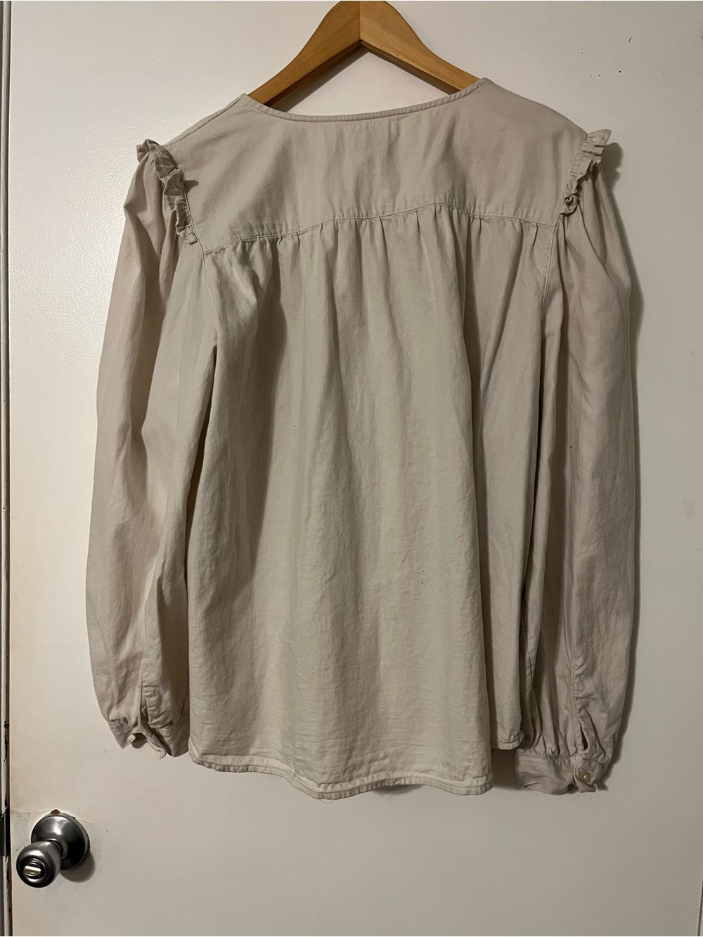 Lee Cream Ruffle-Trim Button Down Shirt - Picture 2 of 3